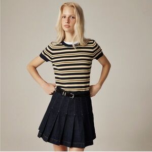 J.Crew Carolyn Sweater Tee in Striped Merino Wool in Navy Multi